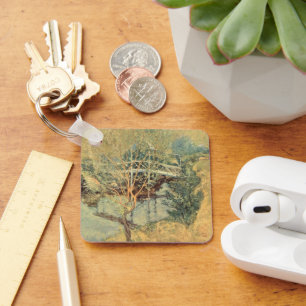 Weiße Brücke von Twachtman, Vintager Impressionism Schlüsselanhänger