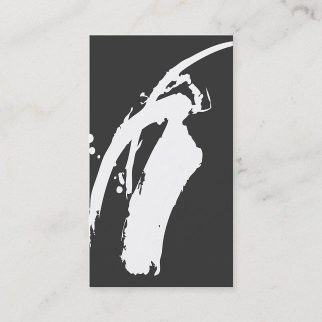 WEISSE BRUSHSTROKE auf DK GRAY Business Card Visitenkarte (Vorderseite)