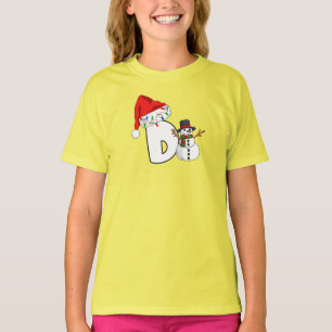 Weiße Buchstabe D Weihnachtsgeschenk T-Shirt