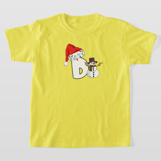 Weiße Buchstabe D Weihnachtsgeschenk  T-Shirt (Ablage )