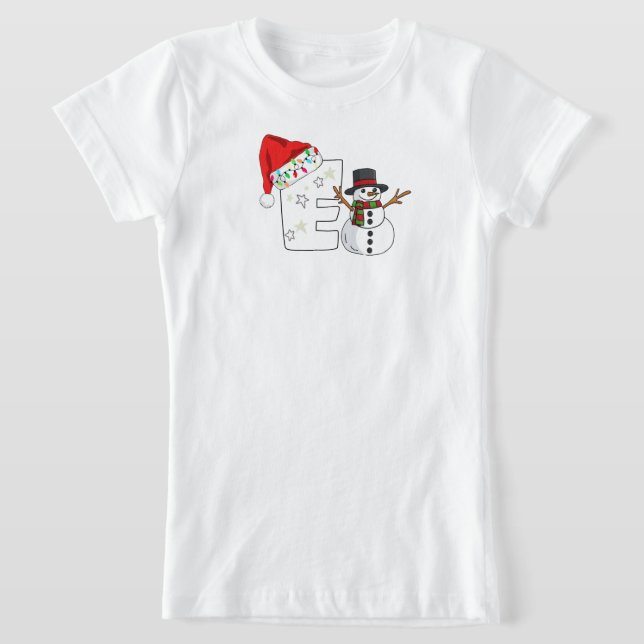 Weiße Buchstabe E Weihnachtsgeschenk  T-Shirt (Ablage )