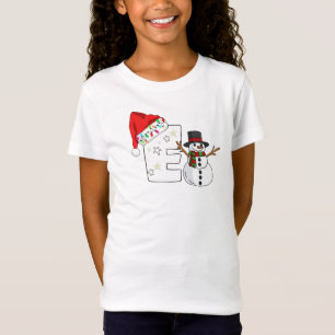 Weiße Buchstabe E Weihnachtsgeschenk T-Shirt
