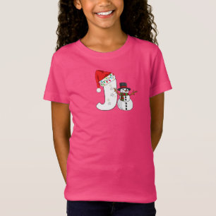 Weiße Buchstabe j Weihnachtsgeschenk T-Shirt