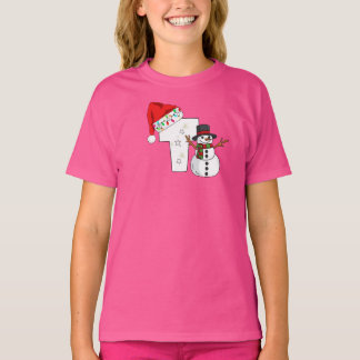 Weiße Buchstabe t Weihnachtsgeschenk  T-Shirt