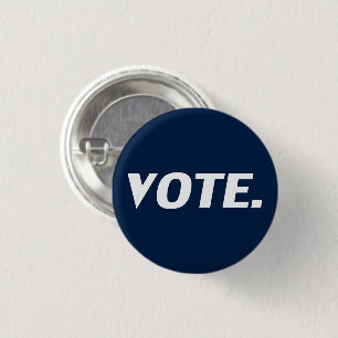 Weiße Buchstaben, blau, "abstimmen" Button