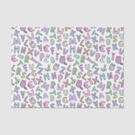 Weiße Buchstaben Seidenpapier