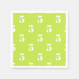 Weiße Buchstabennummer in grün anpassen Serviette