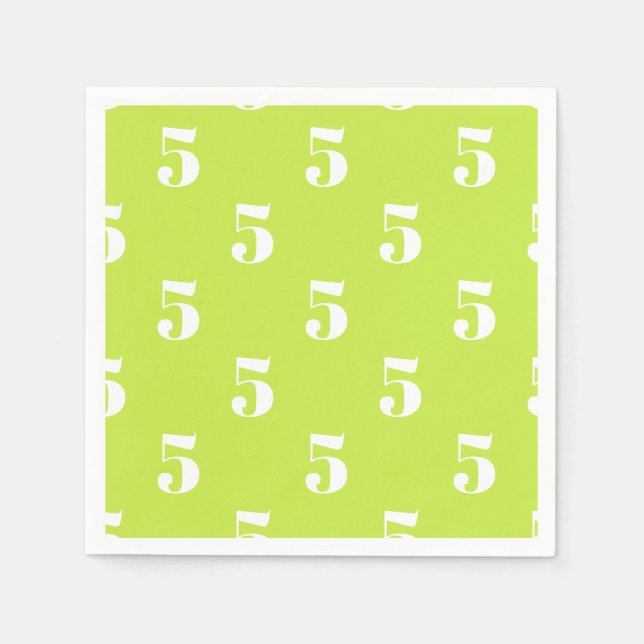 Weiße Buchstabennummer in grün anpassen Serviette (Vorderseite)