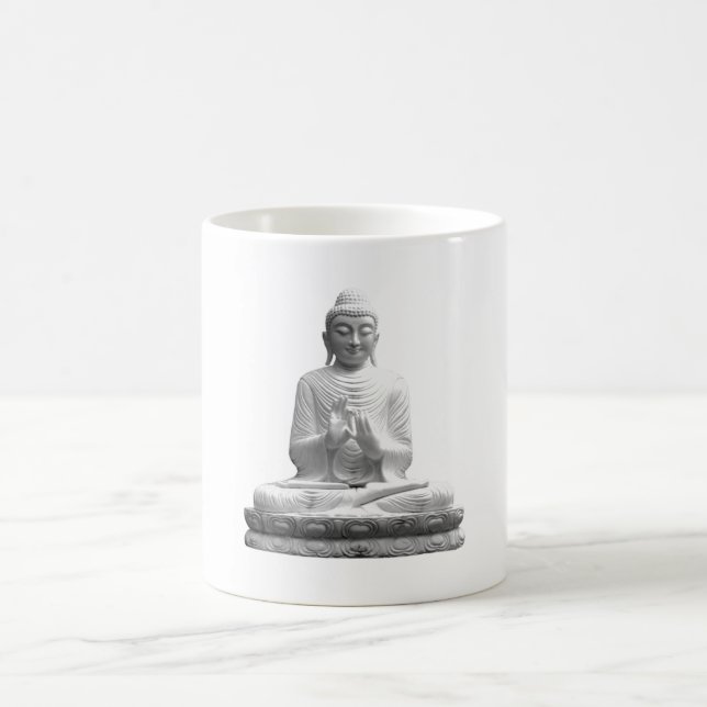 Weiße Buddha-Statue Kaffeetasse (Mittel)