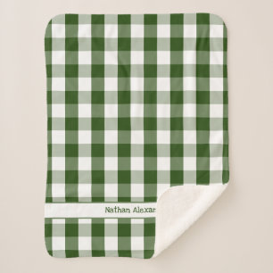 Weiße Buffalo-Karo-Decke mit Namen Sherpadecke