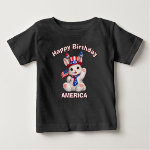 Weiße-Bunny (5ao) Patriotisches-Kinder-T-Shirt Baby T-shirt