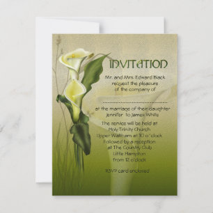 Weiße Calla-Hochzeit Einladung