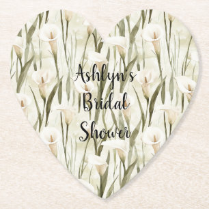 Weiße Calla-Lilie Florale Hochzeitsdusche Untersetzer