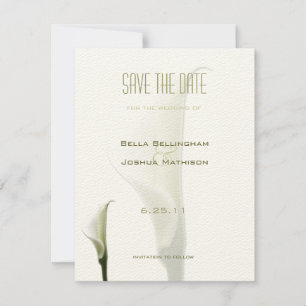 Weiße Calla-Lilie Save-the-Date-Ankündigung Save The Date