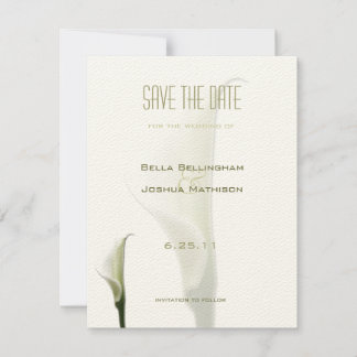 Weiße Calla-Lilie Save-the-Date-Ankündigung Save The Date