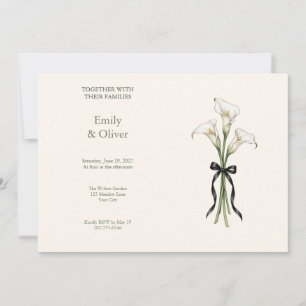 Weiße Calla-Lilie Schwarze Hochzeitseinladung mit Einladung