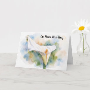 Weiße Calla-Lilien-Kunst-Hochzeitskarte Karte