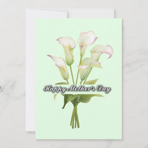Weiße Calla-Lilien Muttertag in Minze Feiertagskarte