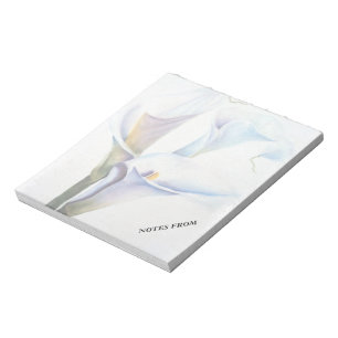WEISSE CALLA LILILILIES KUNSTBARE NOTE PAD NOTIZBLOCK