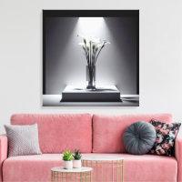 Weiße Calla Lily Bouquet im Spotlight