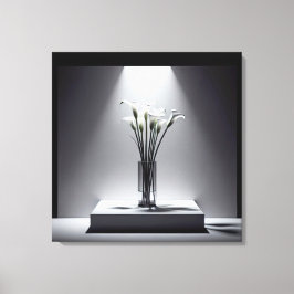 Weiße Calla Lily Bouquet im Spotlight Leinwanddruck