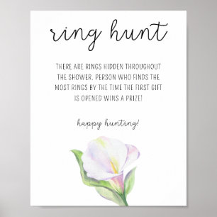 Weiße Calla - Ringjagd Brautparty-Spiel Poster