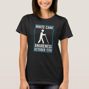 Weiße Cane Awareness Day Männer Frauen TVI visuell T-Shirt