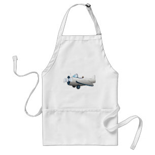 Weiße Cartoon-Propellerflugzeug Retro-Stil Vintage Schürze