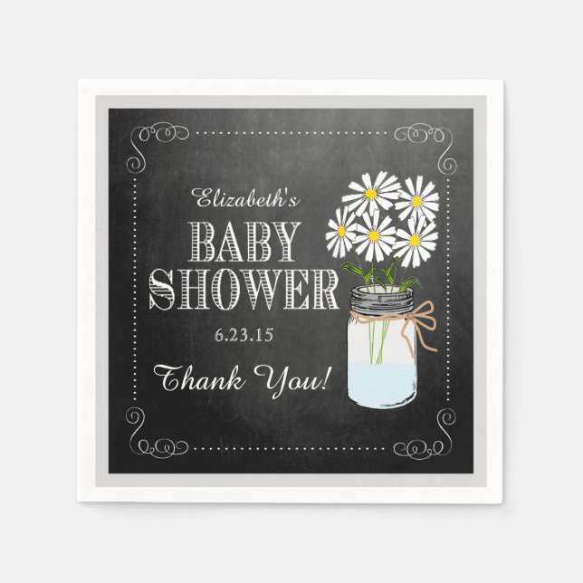 Weiße Chalkboard Mason Jar Vintag Look Dusche Serviette (Vorderseite)