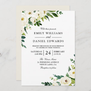 Weiße Champagner-Blume Elegante Einladung zur Hoch