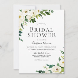 Weiße Champagner-Blume Elegantes Brautparty Einladung