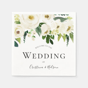 Weiße Champagner-Blume Moderne Hochzeitsempfehlung Serviette