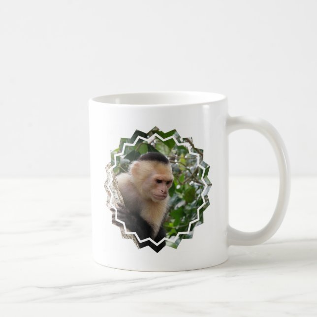 Weiße Cheeked Capuchin-Affe-Kaffee-Tasse Kaffeetasse (Rechts)