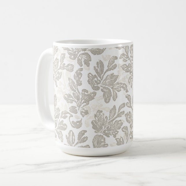 Weiße Chic Cream Floral Kaffeetasse (Vorderseite Links)