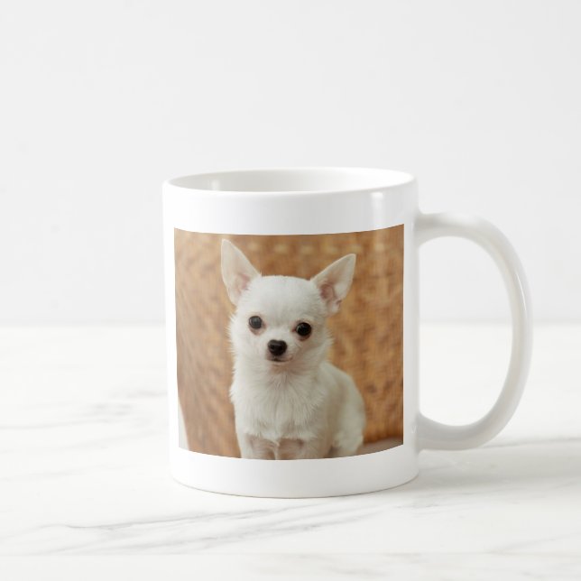 Weiße Chihuahua Kaffeetasse (Rechts)