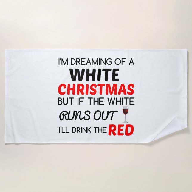 WEISSE CHRISTMAS RED WEIN STRANDTUCH (Vorderseite)