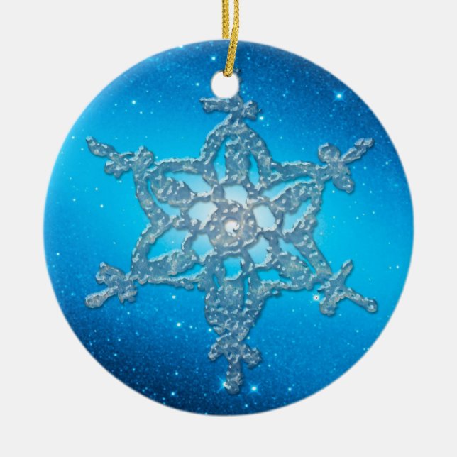 WEISSE CHRISTMAS Snowflake Ornament 6 (Vorne)