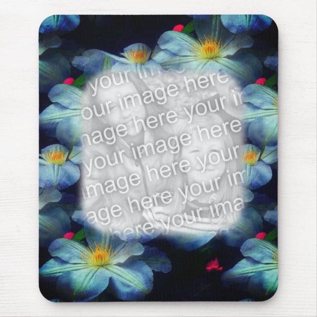 Weiße Clematitis Blume für Ihr Foto Mousepad (Vorne)