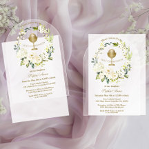 Weiße Creme Charm Floral Erste Heilige Kommunion