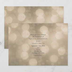 Weiße Creme Glow Elegante Bokeh-Lichter Verlobung Einladung