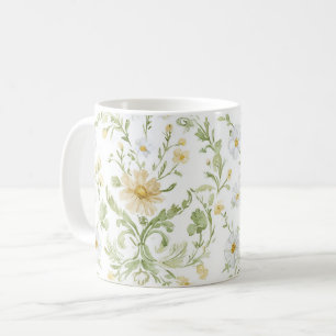 Weiße Cremeblüten   Kaffeetasse