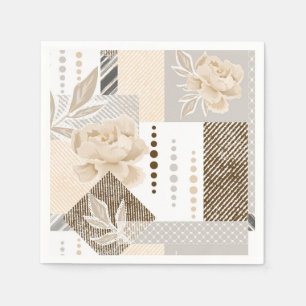 Weiße Cremeblüten Serviette