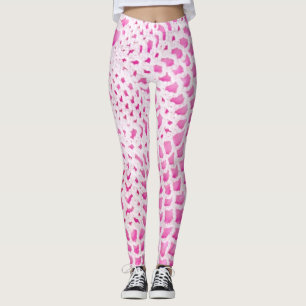 Weiße Crochet auf rosa Leggings