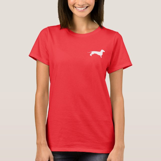 Weiße Dackel T-Shirt (Vorderseite)