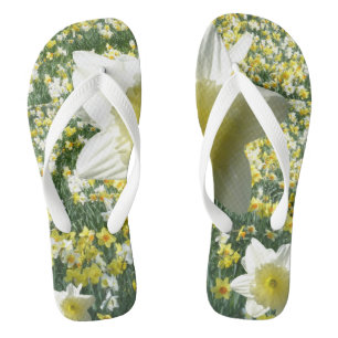 Weiße Daffodien Flip Flops