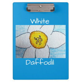 Weiße Daffodil Klemmbrett
