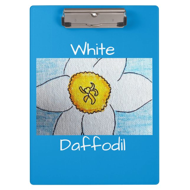 Weiße Daffodil Klemmbrett (Vorderseite)