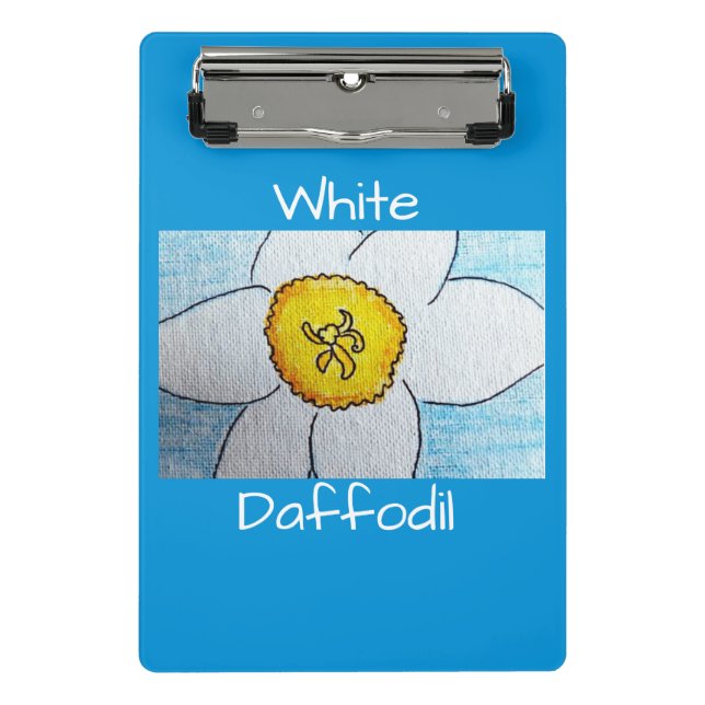 Weiße Daffodil Mini Klemmbrett (Vorderseite)