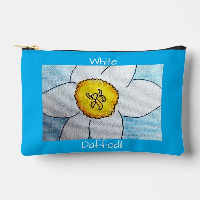 Weiße Daffodil Zubehörtasche (Vorderseite)