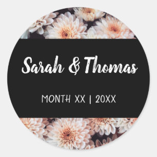 WEISSE DAHLIA FLUSSELEGANTE FLÄCHE RUNDER AUFKLEBER